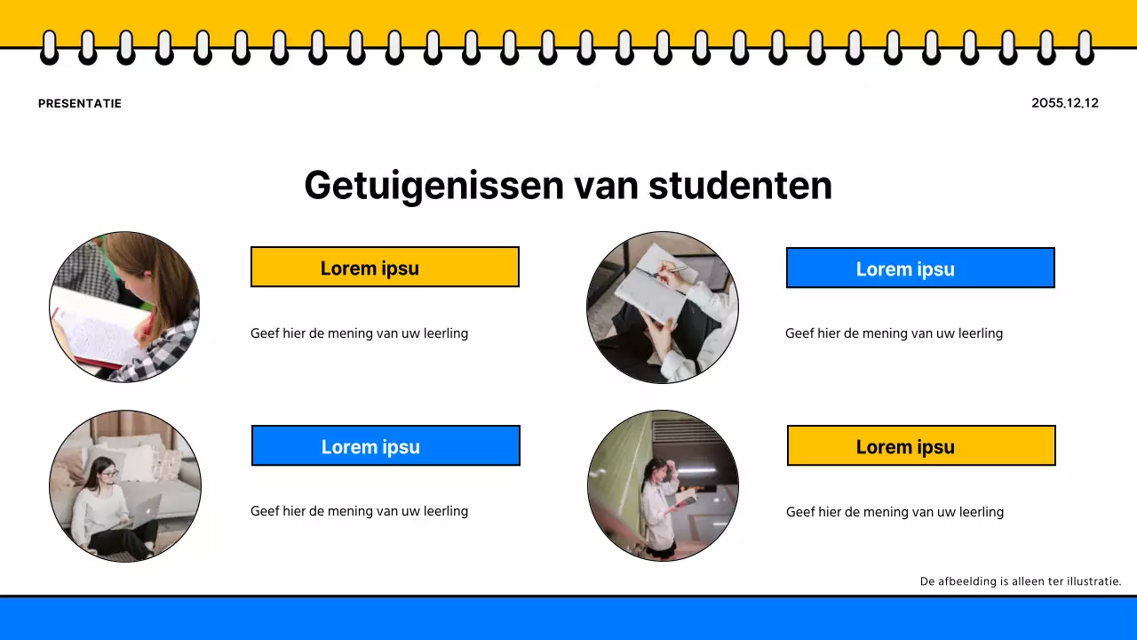 Een eenvoudige geelblauwe schoolbrochure promoten