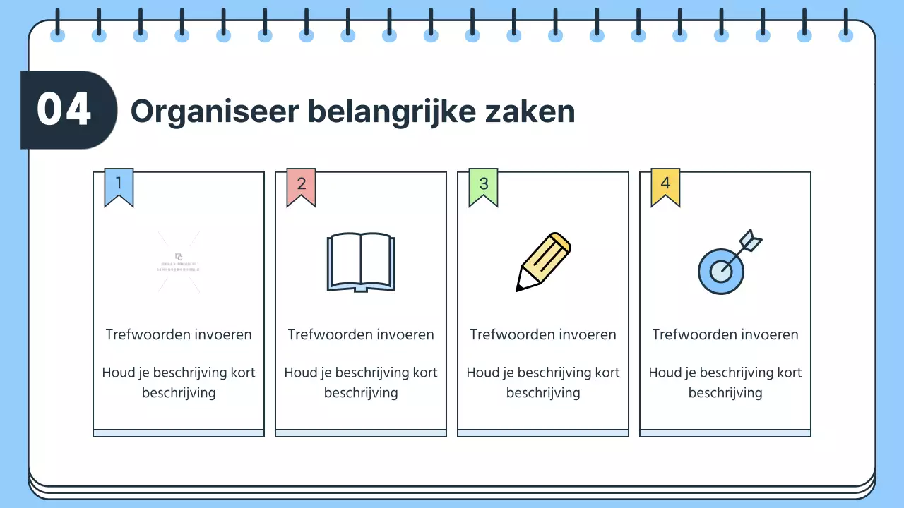 Eenvoudig lesplan voor leerkracht in blauw en wit