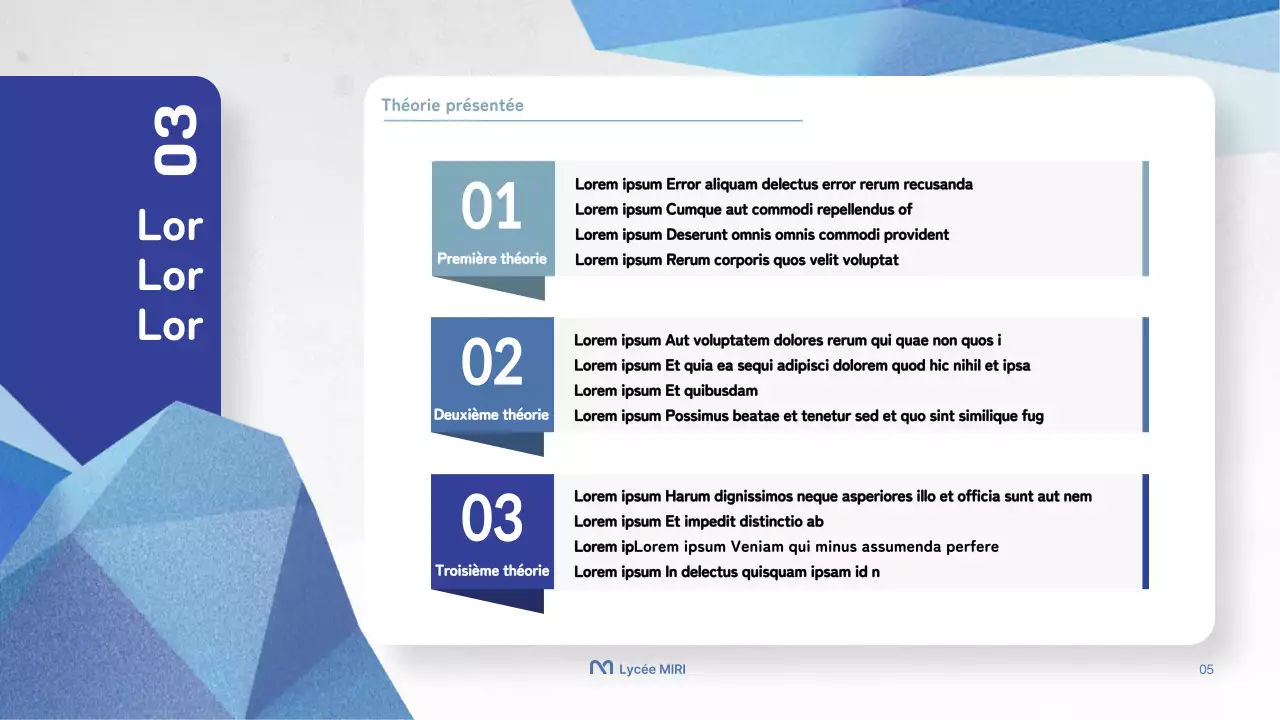 Présentation simple de la formation des enseignants en blanc et bleu