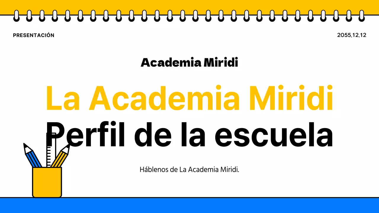 Promover un sencillo folleto escolar amarillo y azul