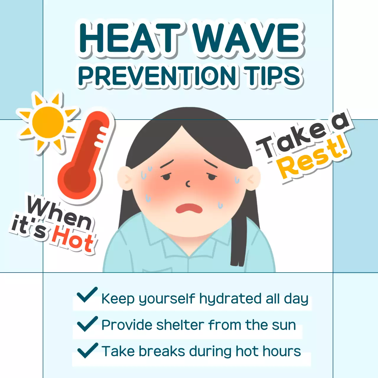 Blue Simple Heat Guide Social Media Post