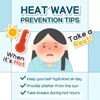 Blue Simple Heat Guide Social Media Post