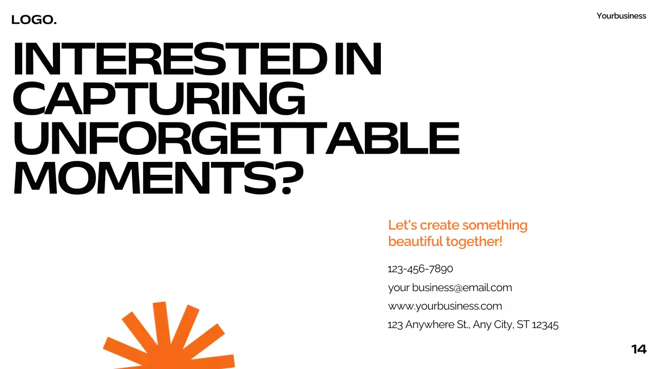 Orange Modern Photography Pitch Presentation