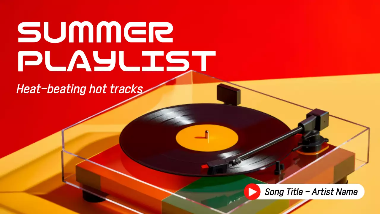 Red Retro Playlist Promotion YouTube Thumbnail