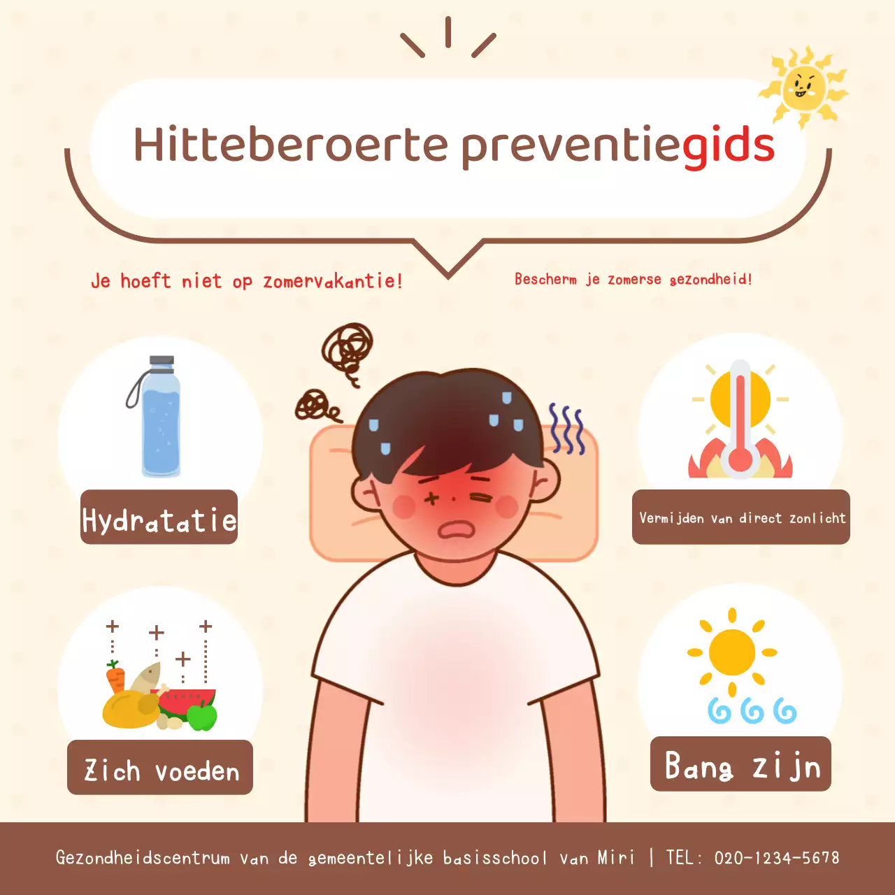 Basisinformatie over hitteberoerte in beige en bruin