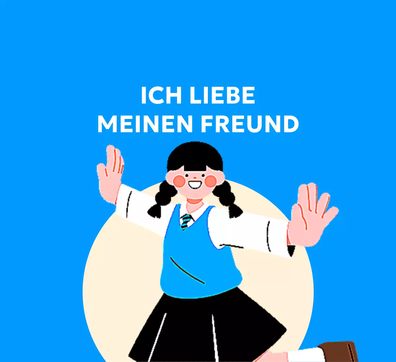 Anti-Gewalt-Design mit Illustration von Studenten mit ausgestreckten Armen