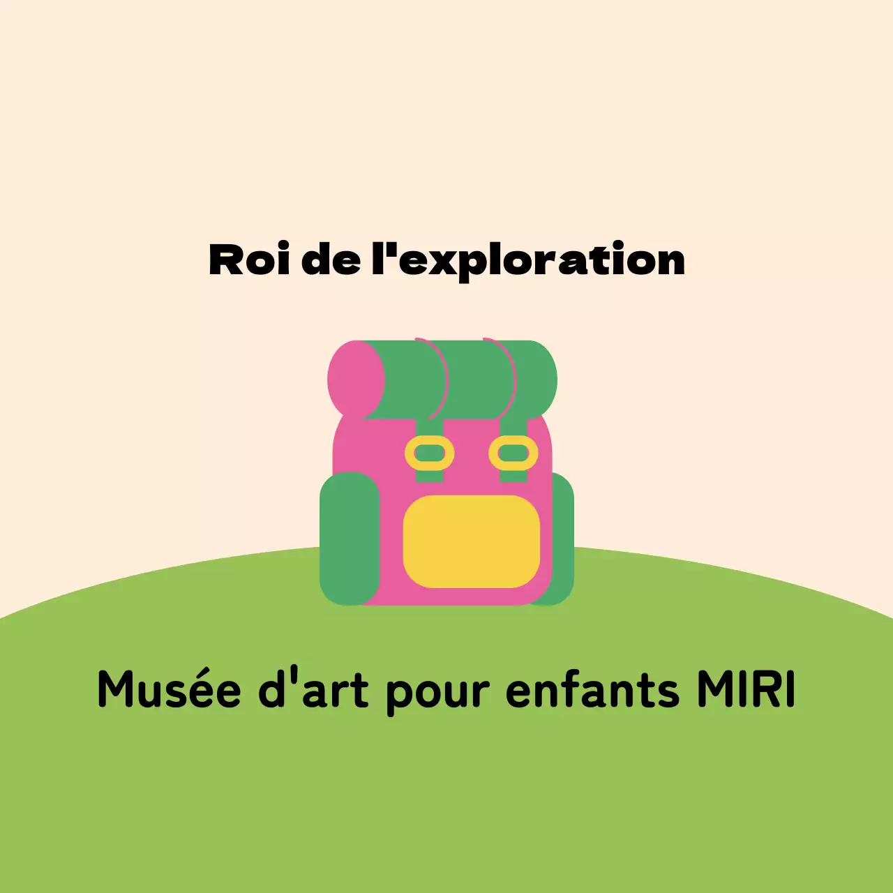 Design avec une illustration de sac mignon sur de l'herbe