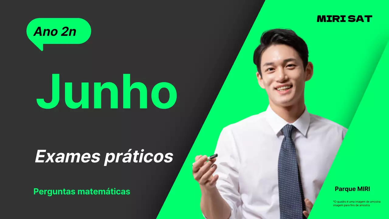 Capa do teste prático de matemática simples em cinzento e verde lima