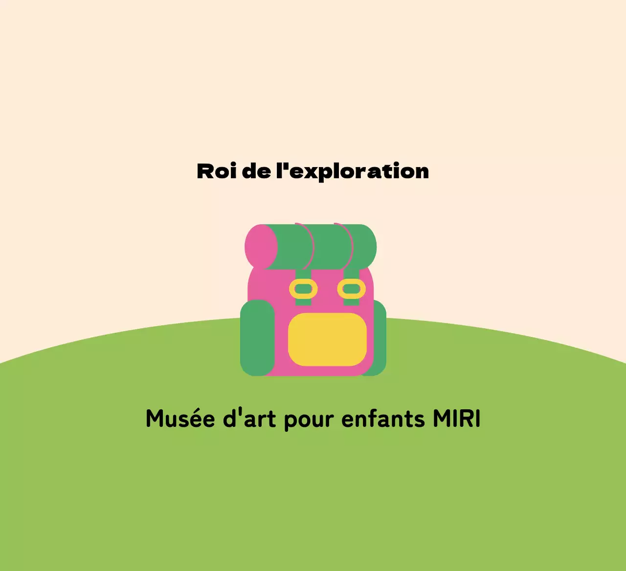 Design avec une illustration de sac mignon sur de l'herbe