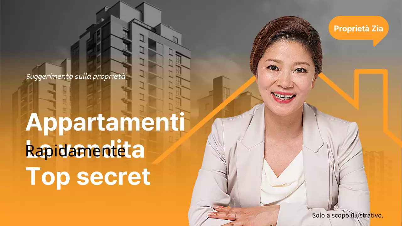 Copertina semplice di un appartamento in vendita in arancione e bianco