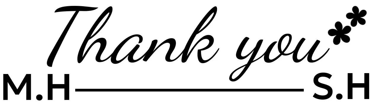 花のイラストと筆記体と線が入った華やかな雰囲気の結婚式の引き出物