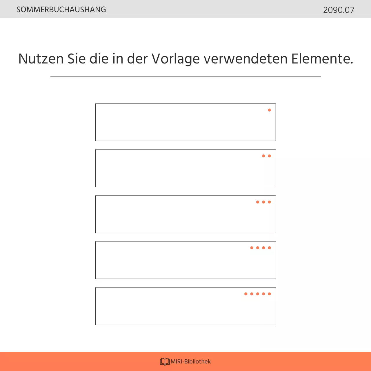 Förderung eines kitschigen orange-weißen Bibliotheksbuchklub-Programms