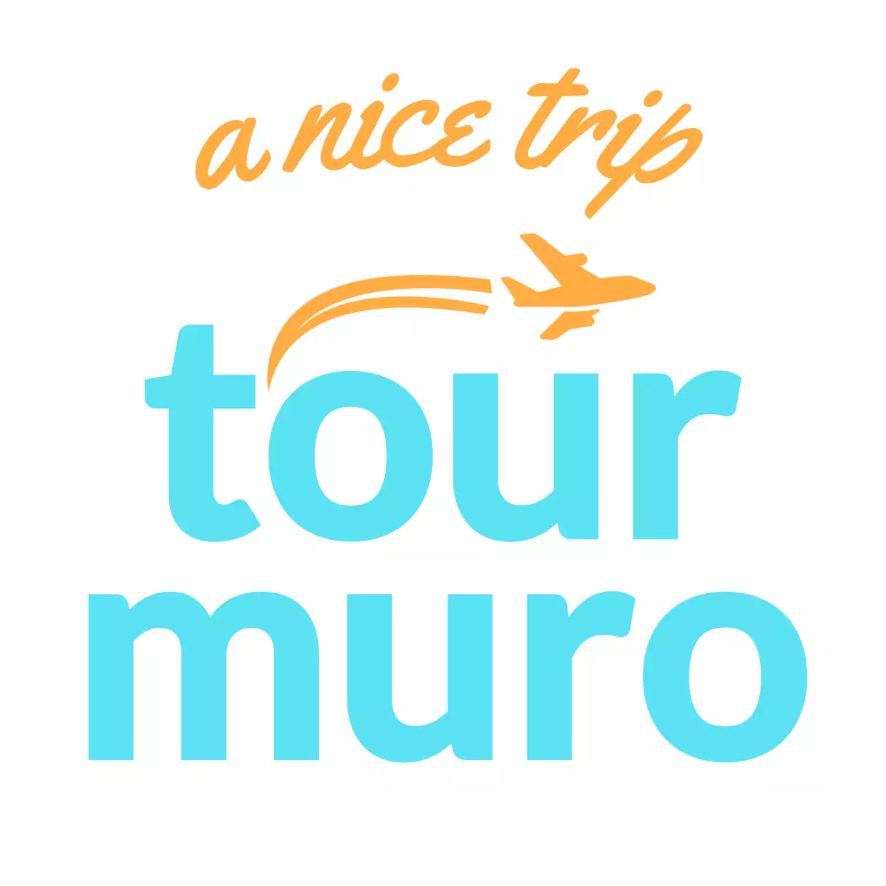 필기체와 비행기 실루엣의 여행사 로고용