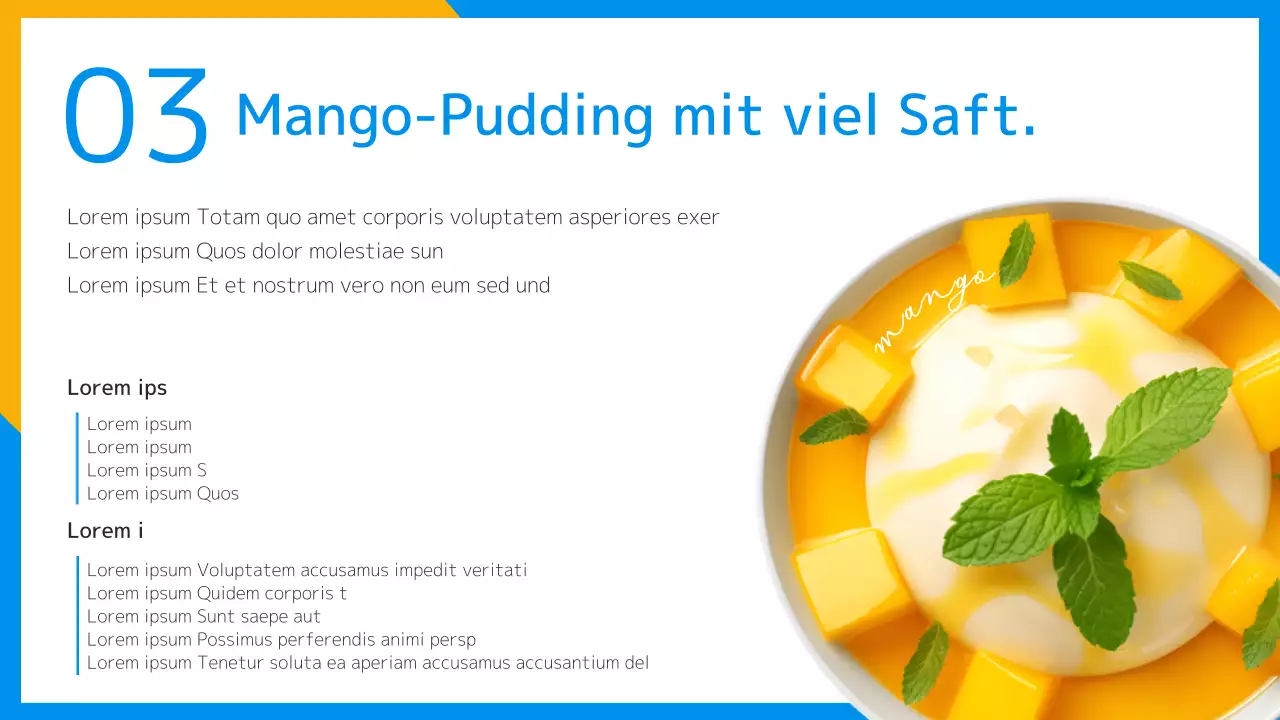 Ein erfrischendes Rezept für ein Sommerdessert - Einführung in Gelb und Hellblau