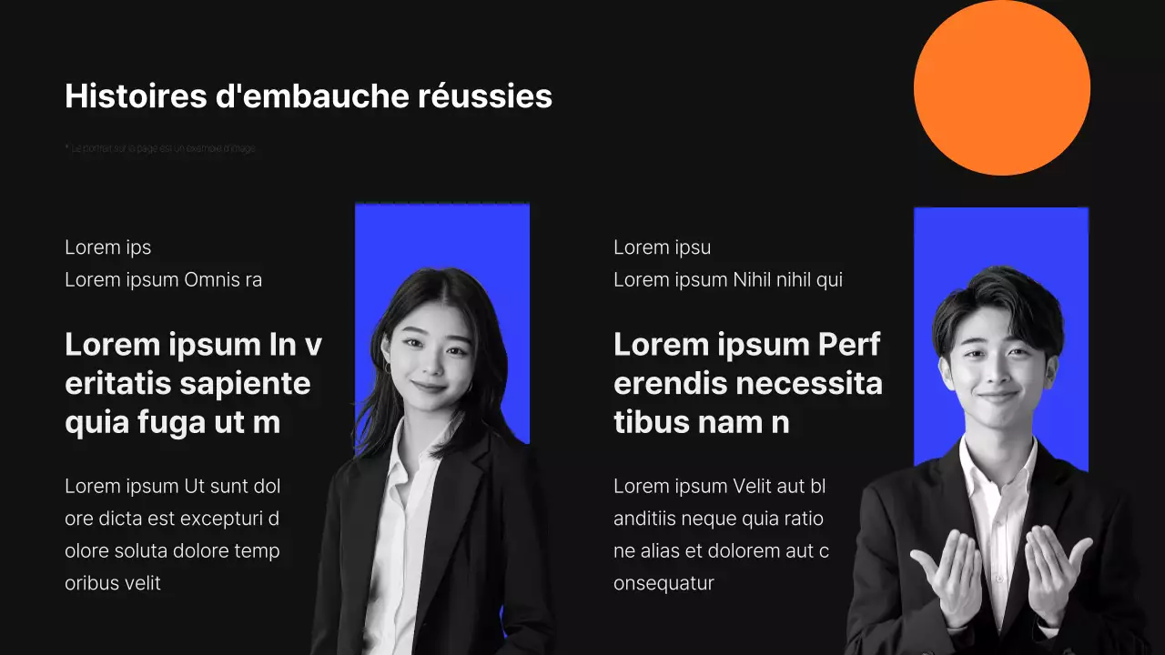 Proposition de service moderne de chasseur de têtes en noir et bleu