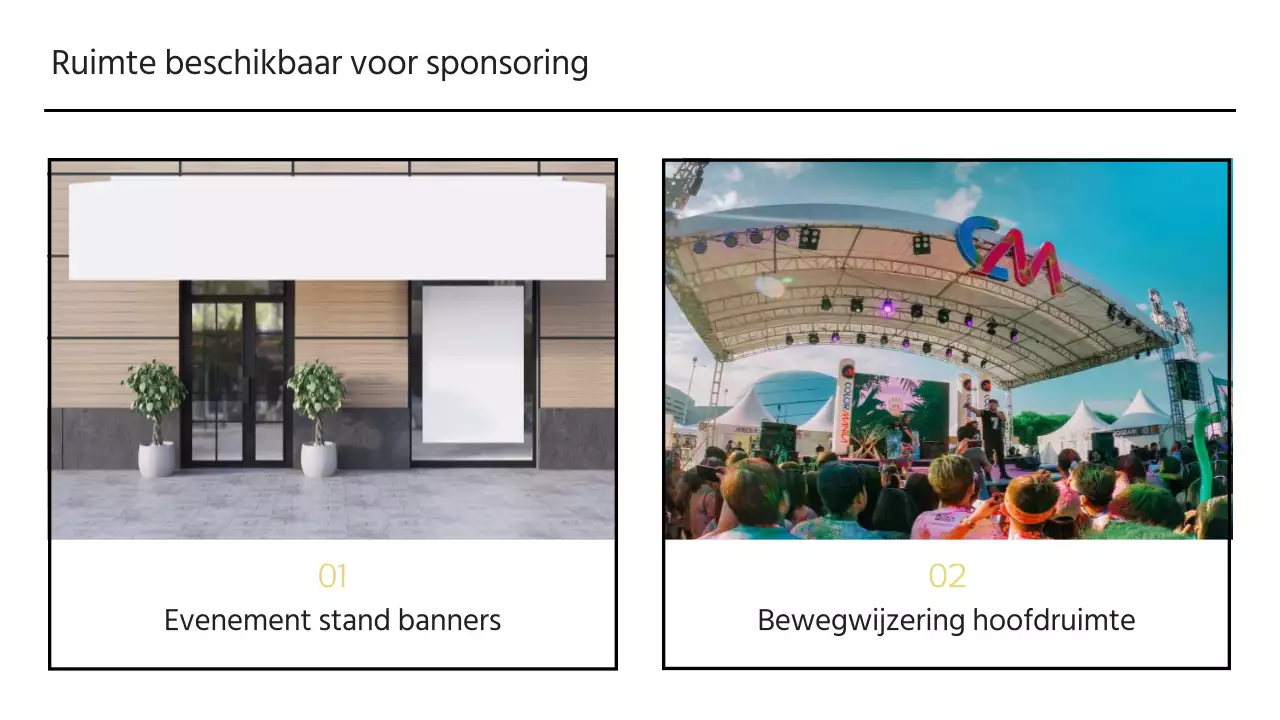 Voorstel voor sponsoring van een plaatselijk festival in geel