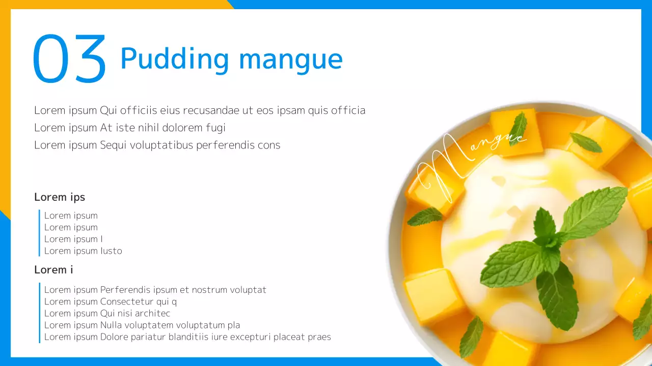 Une introduction à la recette d'un dessert d'été rafraîchissant en jaune et bleu clair