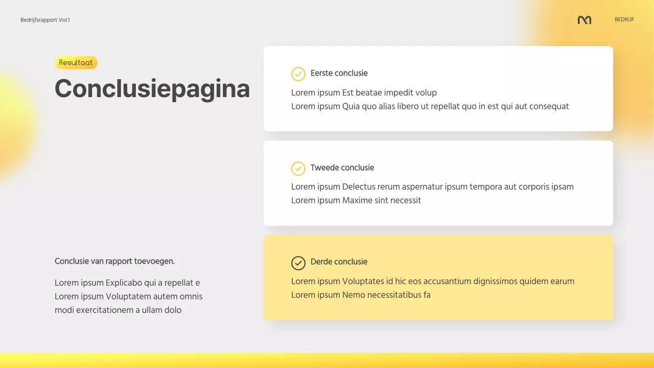 Een modern bedrijfsrapport in geel en grijs
