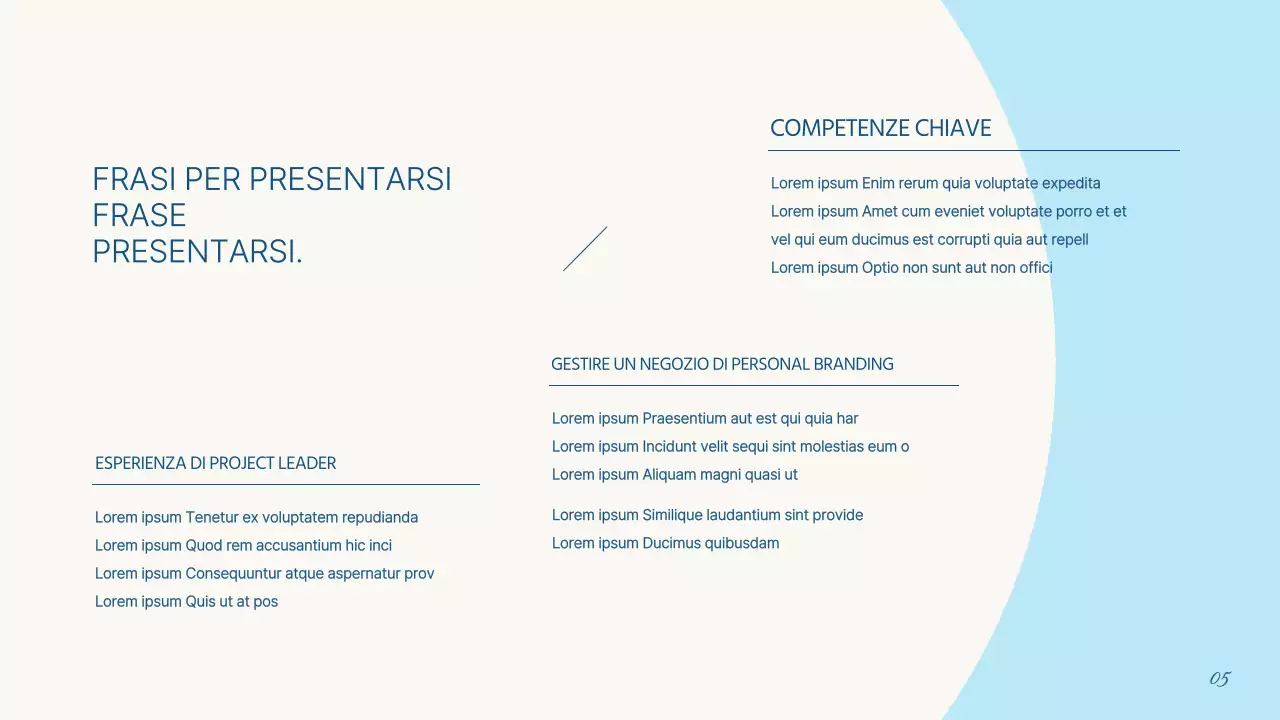 Un semplice portafoglio per marketer in azzurro