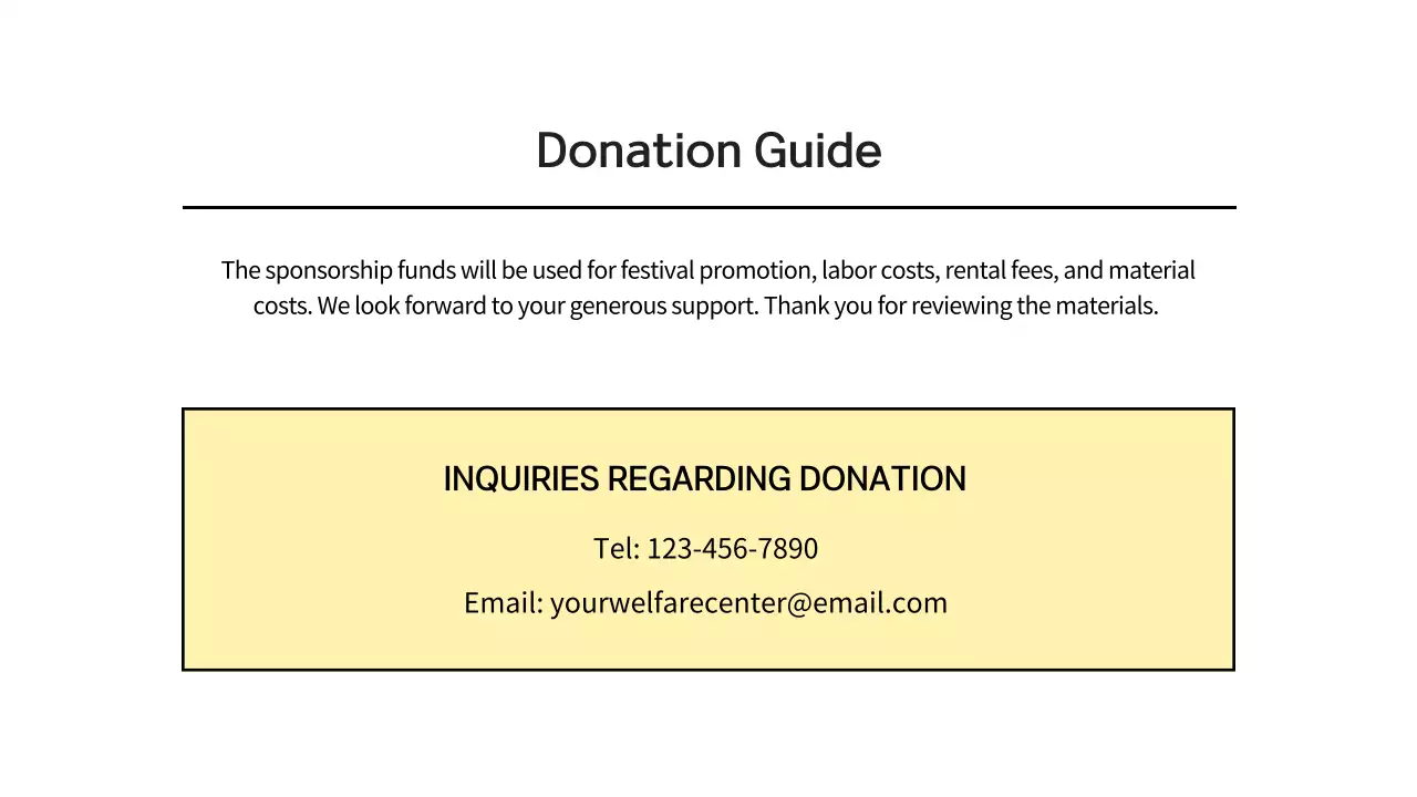 Proposal to sponsor a local festival in yellow