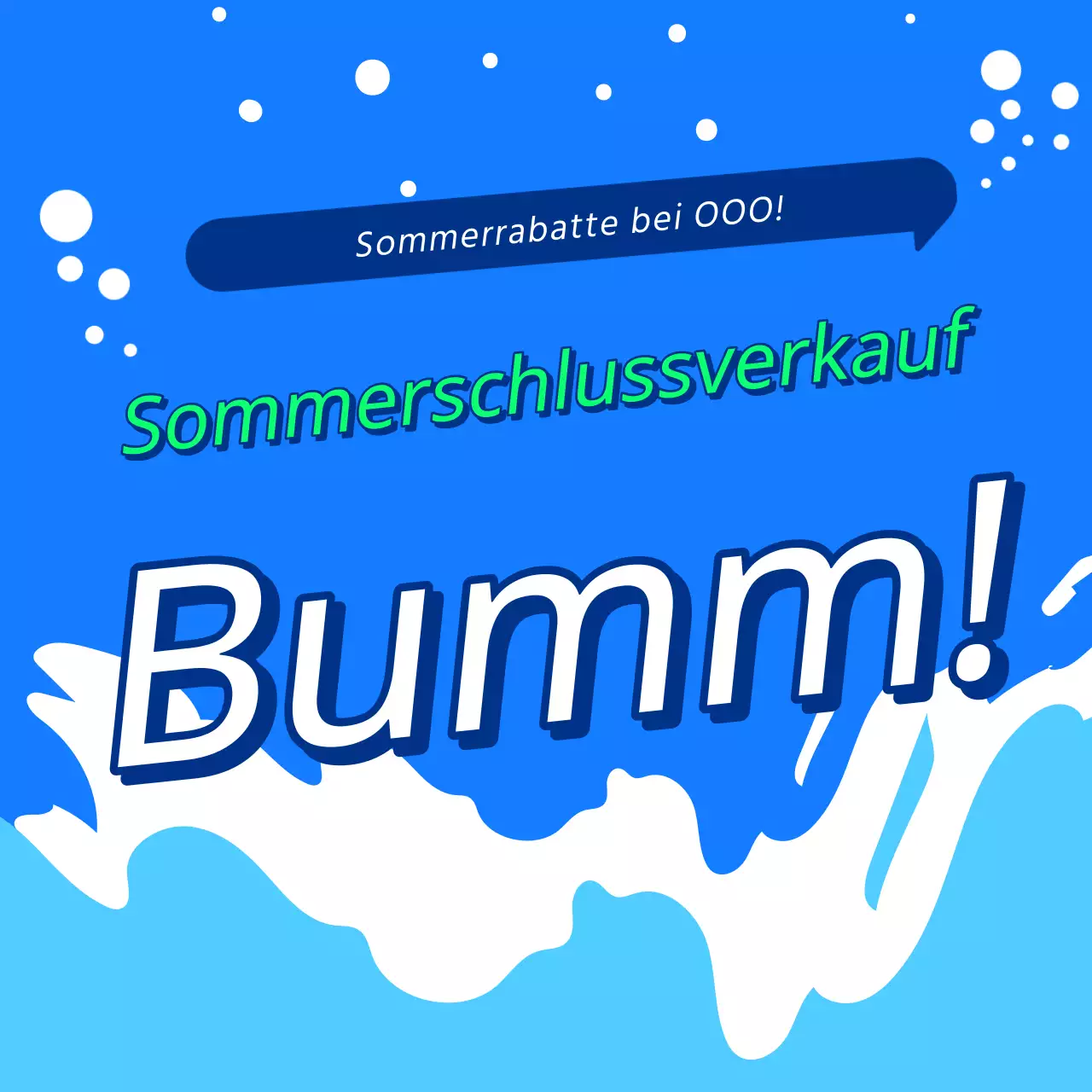 Eine Sammlung von Miniaturansichten von trendigen Sommerveranstaltungen in Hellblau und Blau