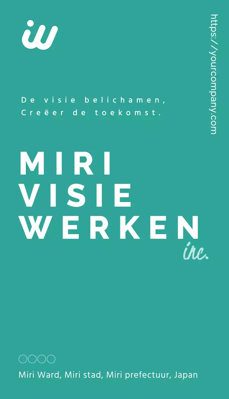 Eenvoudig verticaal visitekaartje in wit en groen