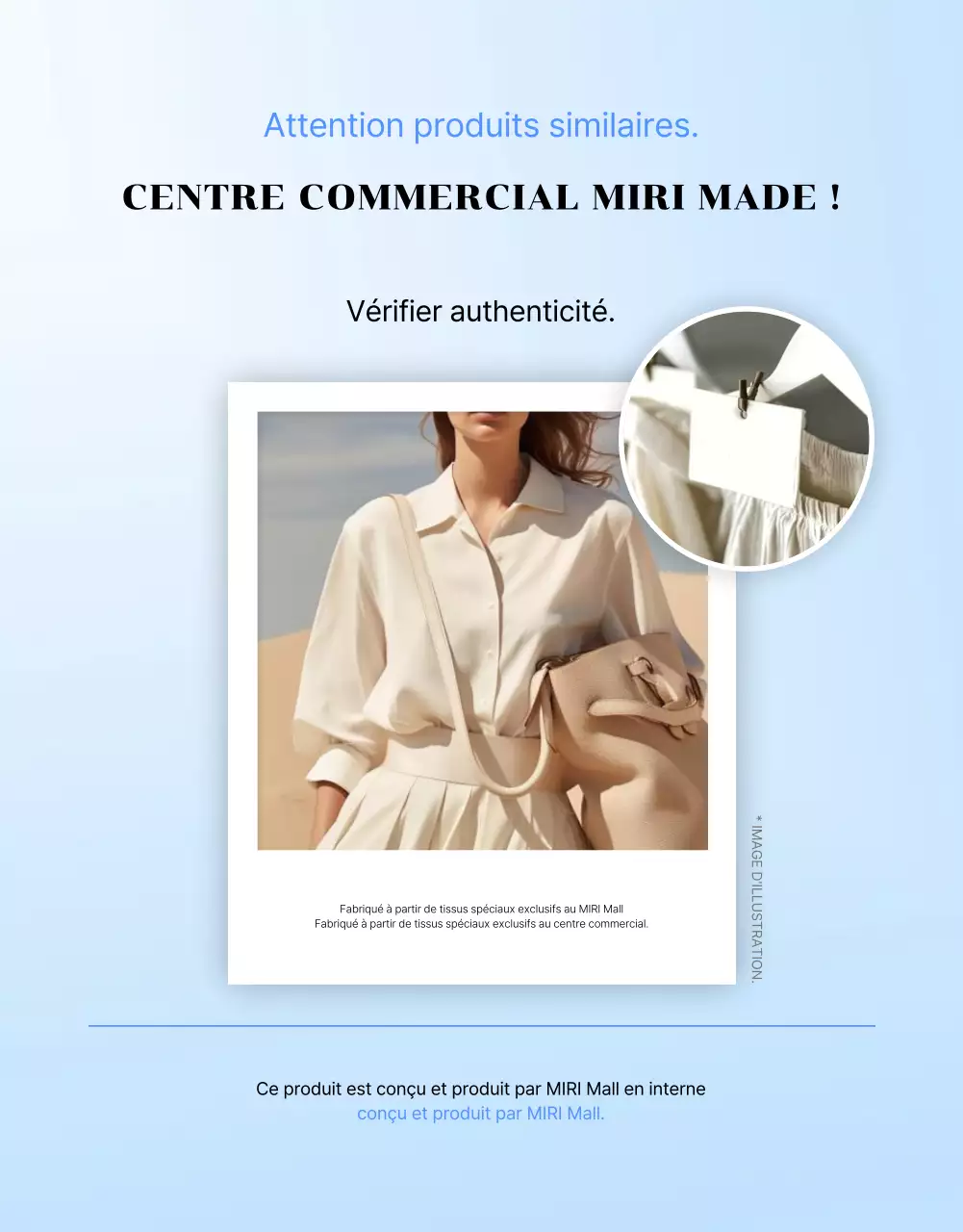 Robe d'été moderne avec publicité en bleu et bleu clair