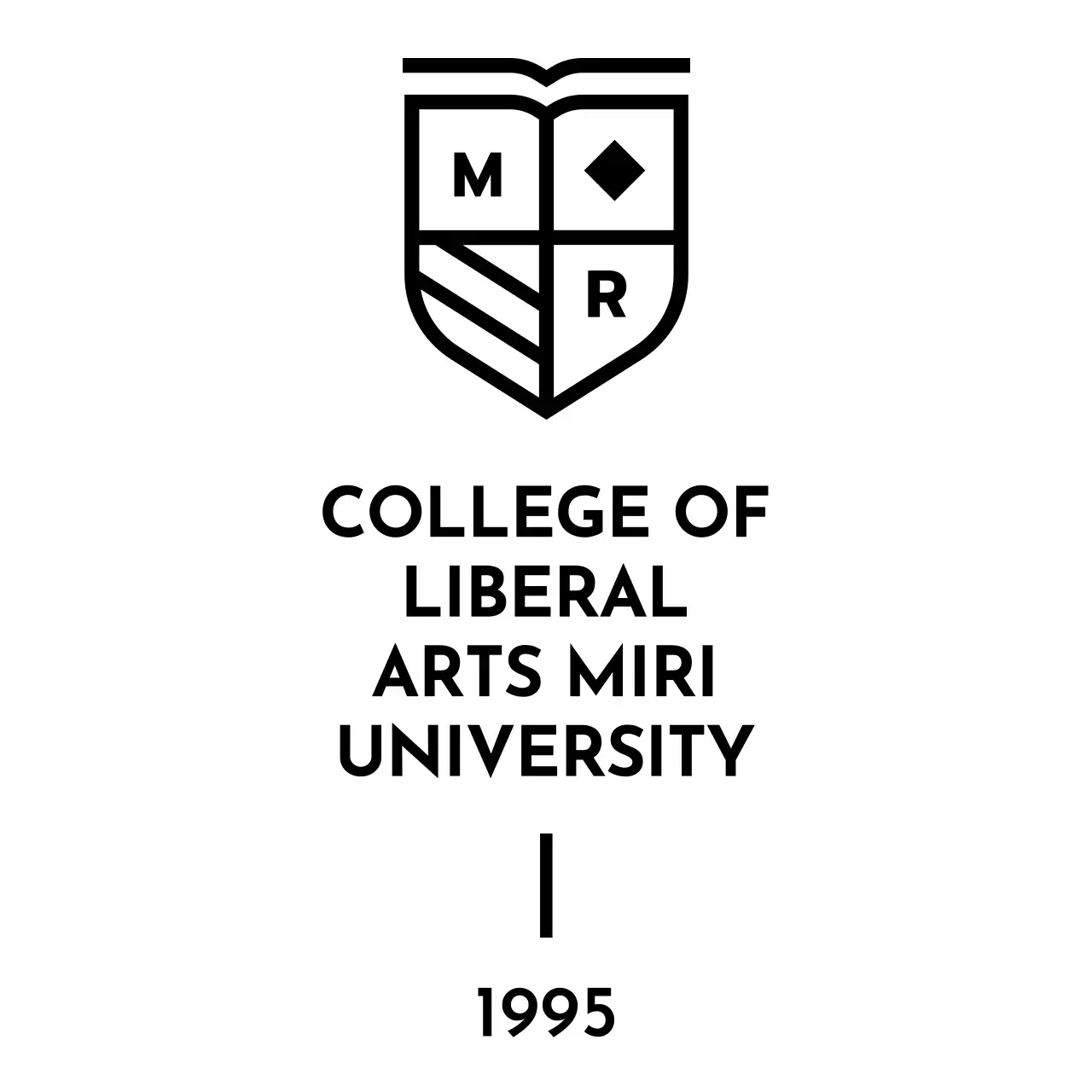 旗の形をした学校マークのあるデザイン