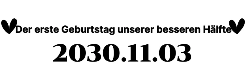 Ein einfaches und süßes Geburtstagsgeschenk mit Herzen und Serif-Text