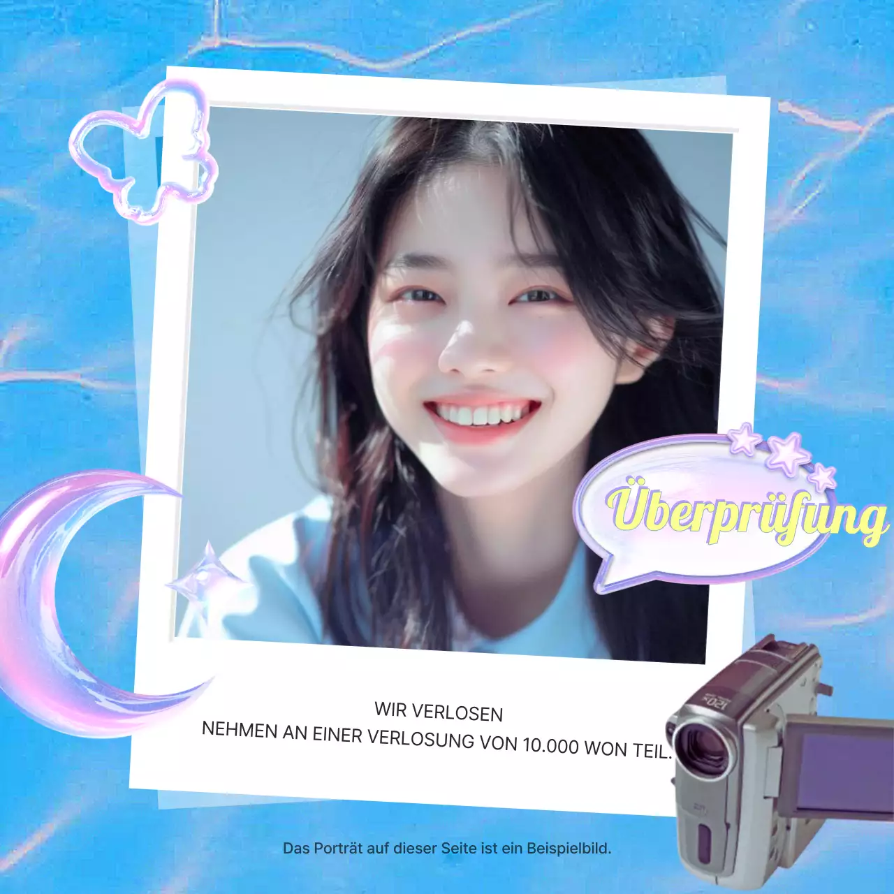 Kitschige Pfosten mit Y2K-Branding in Hellblau