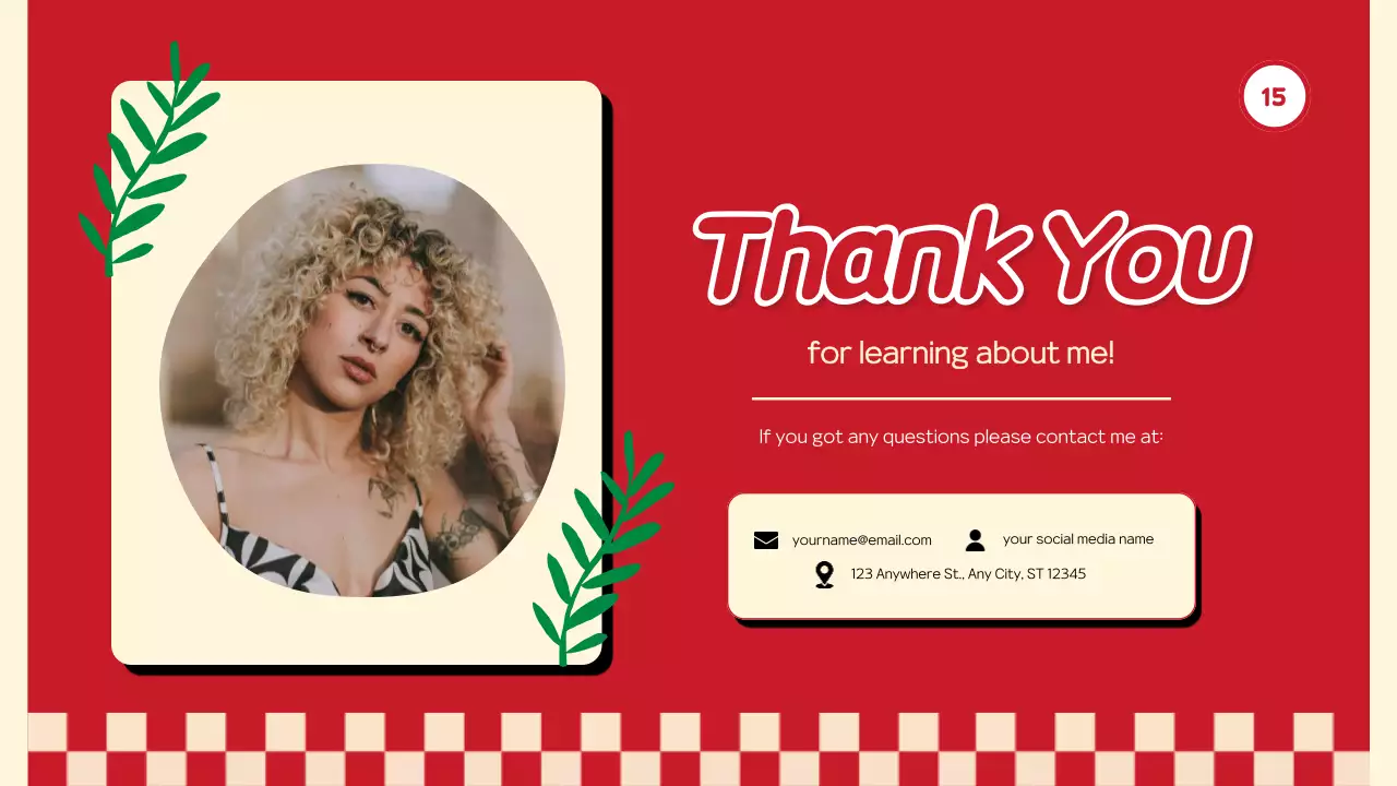 Red Trendy Personal Introduction Presentation