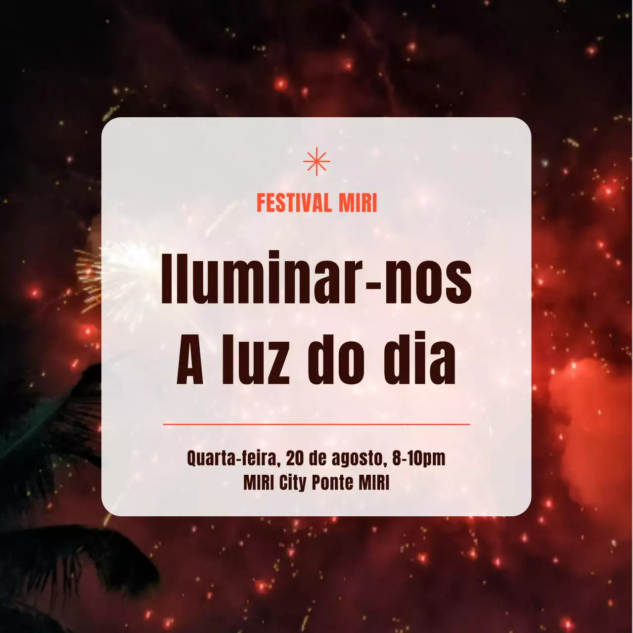 Um posto moderno de festival de verão em vermelho e laranja
