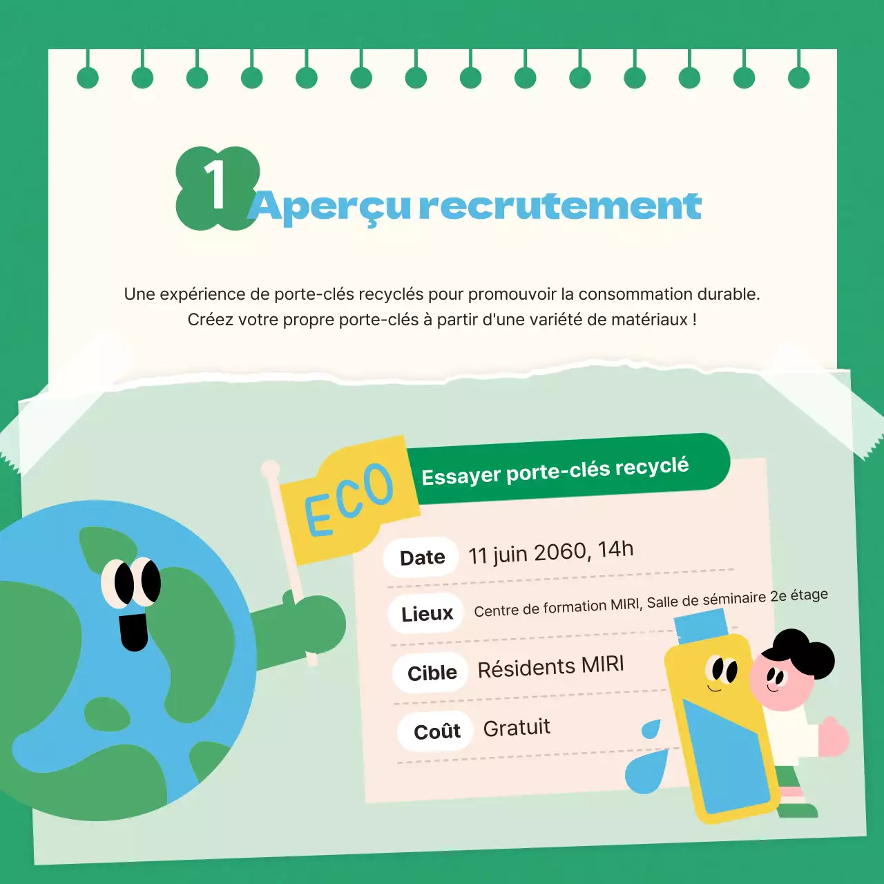 Guide des programmes modernes d'upcycling en vert et bleu clair