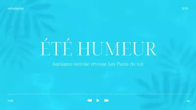 Couverture simple de liste de lecture de musique d'été en bleu clair et blanc