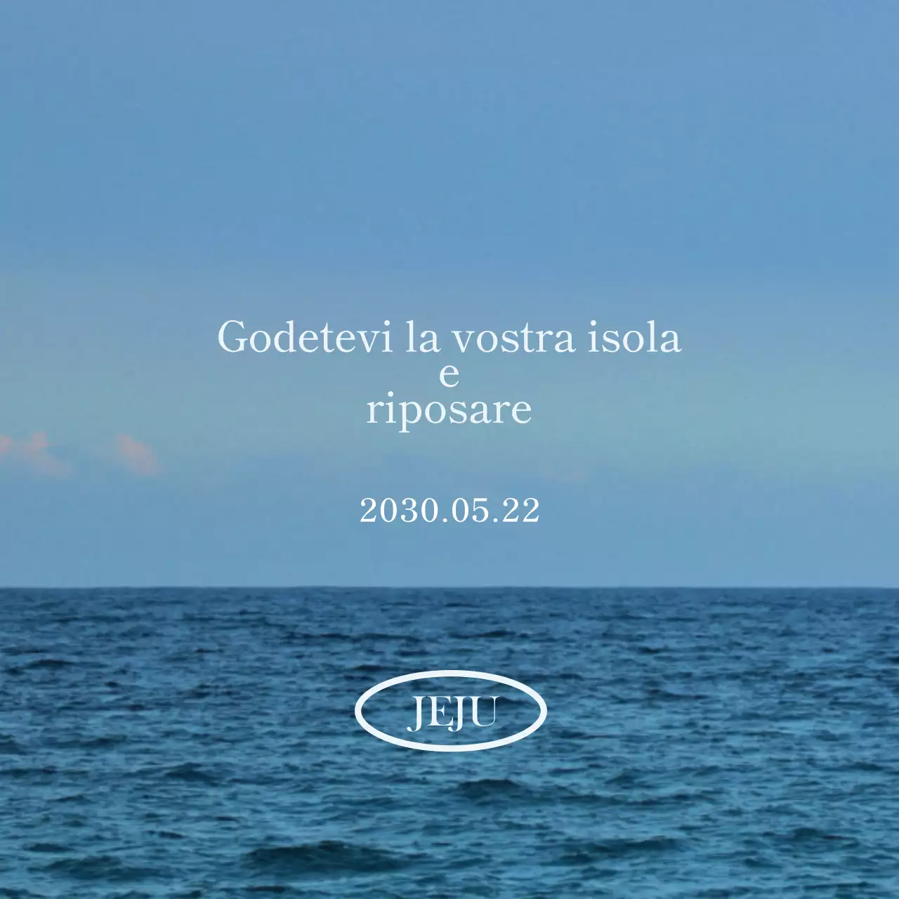 Progettare un prodotto turistico testuale emozionale con una foto dell'oceano calmante ed emozionale come sfondo