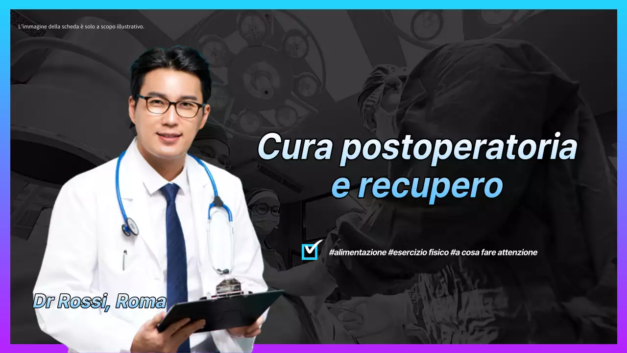 Informazioni mediche ospedaliere semplici in blu e viola