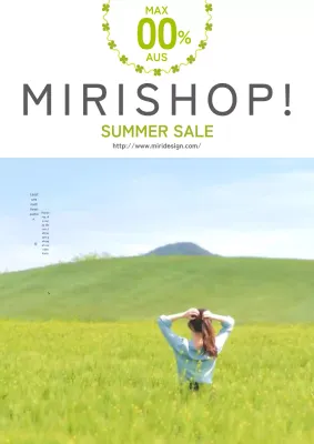 Grüne und hellblaue detaillierte und schöne Modeanzeige