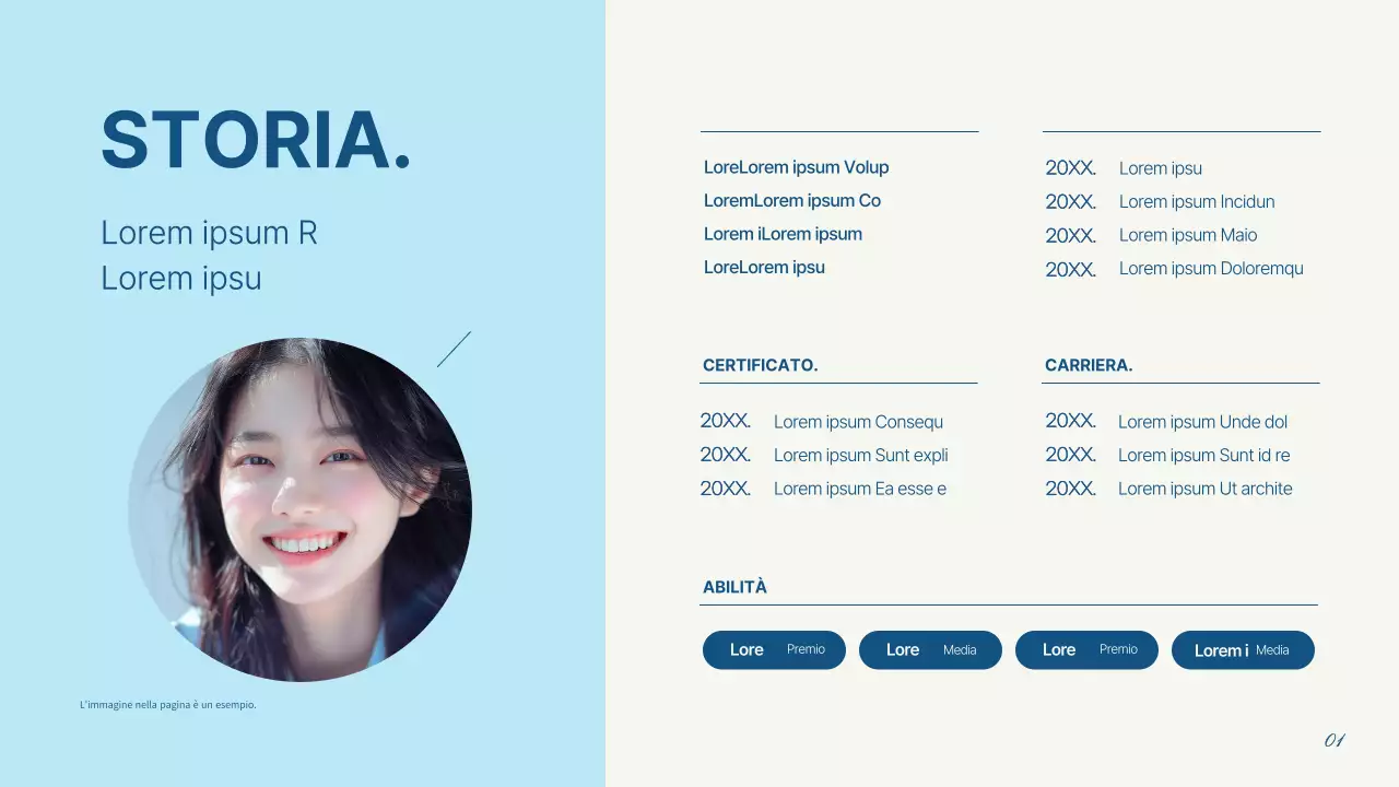 Un semplice portafoglio per marketer in azzurro