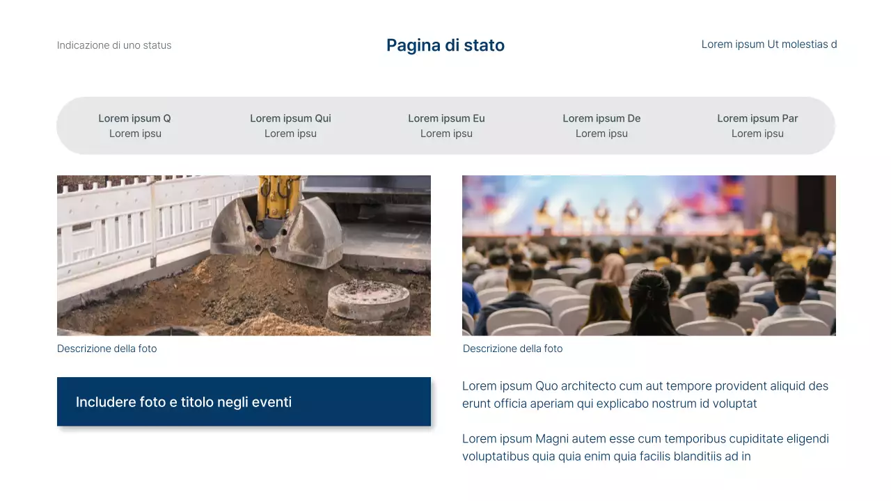 Semplice rapporto sulle entrate e sulle prestazioni aziendali in blu e bianco