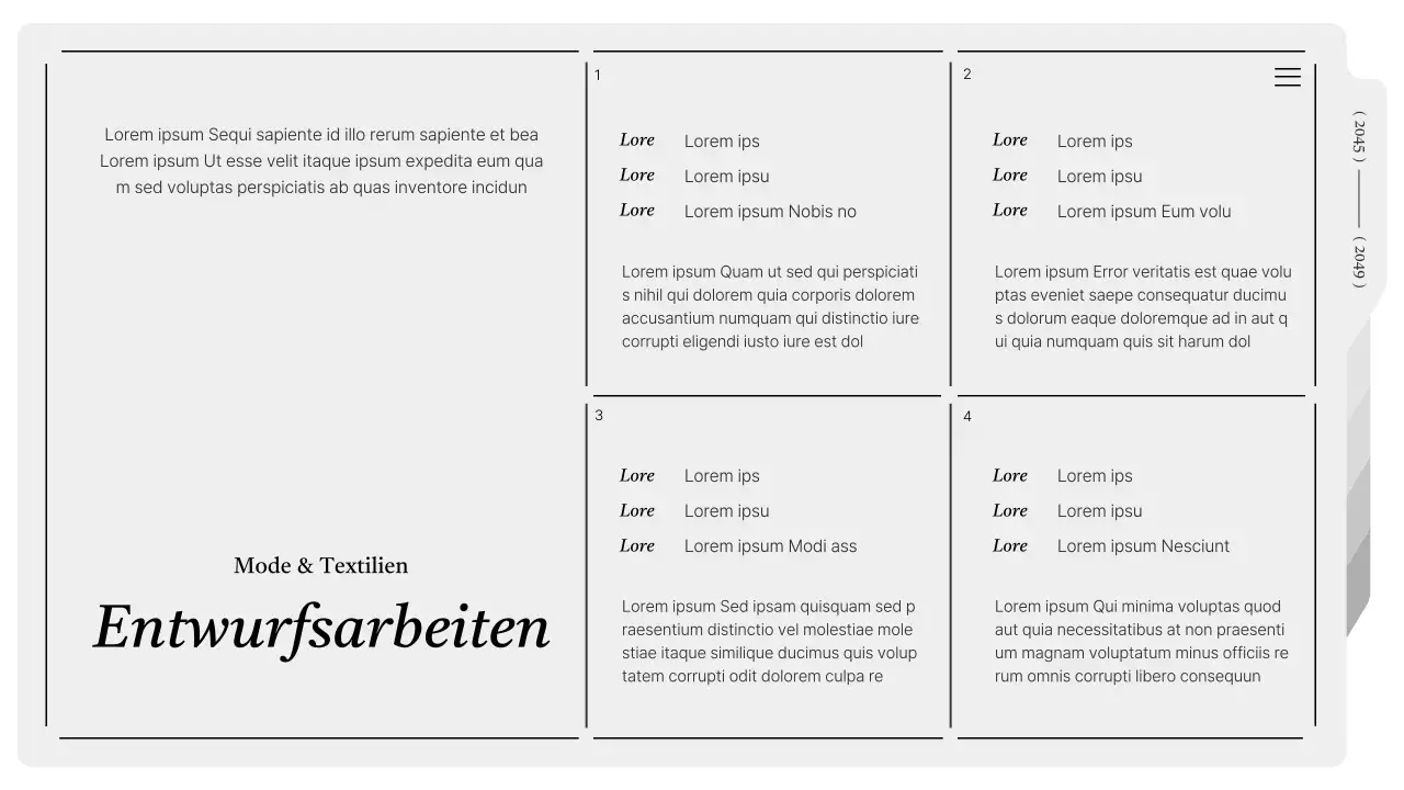Moderne druckbare Mappe in Grau und Weiß