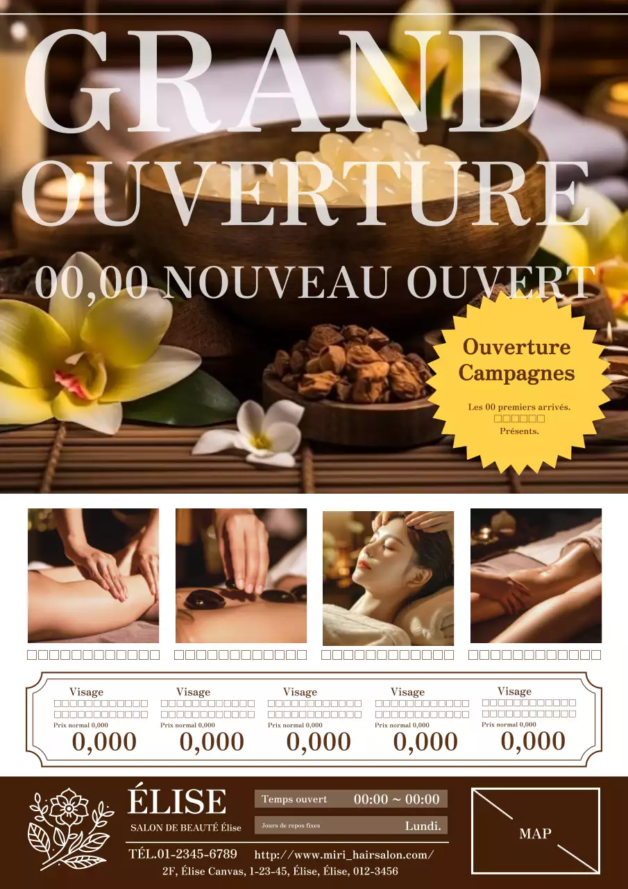 Esthétique épurée et naturelle ad en brun et jaune