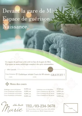 Publicité à l'esthétique épurée et moderne en vert et blanc