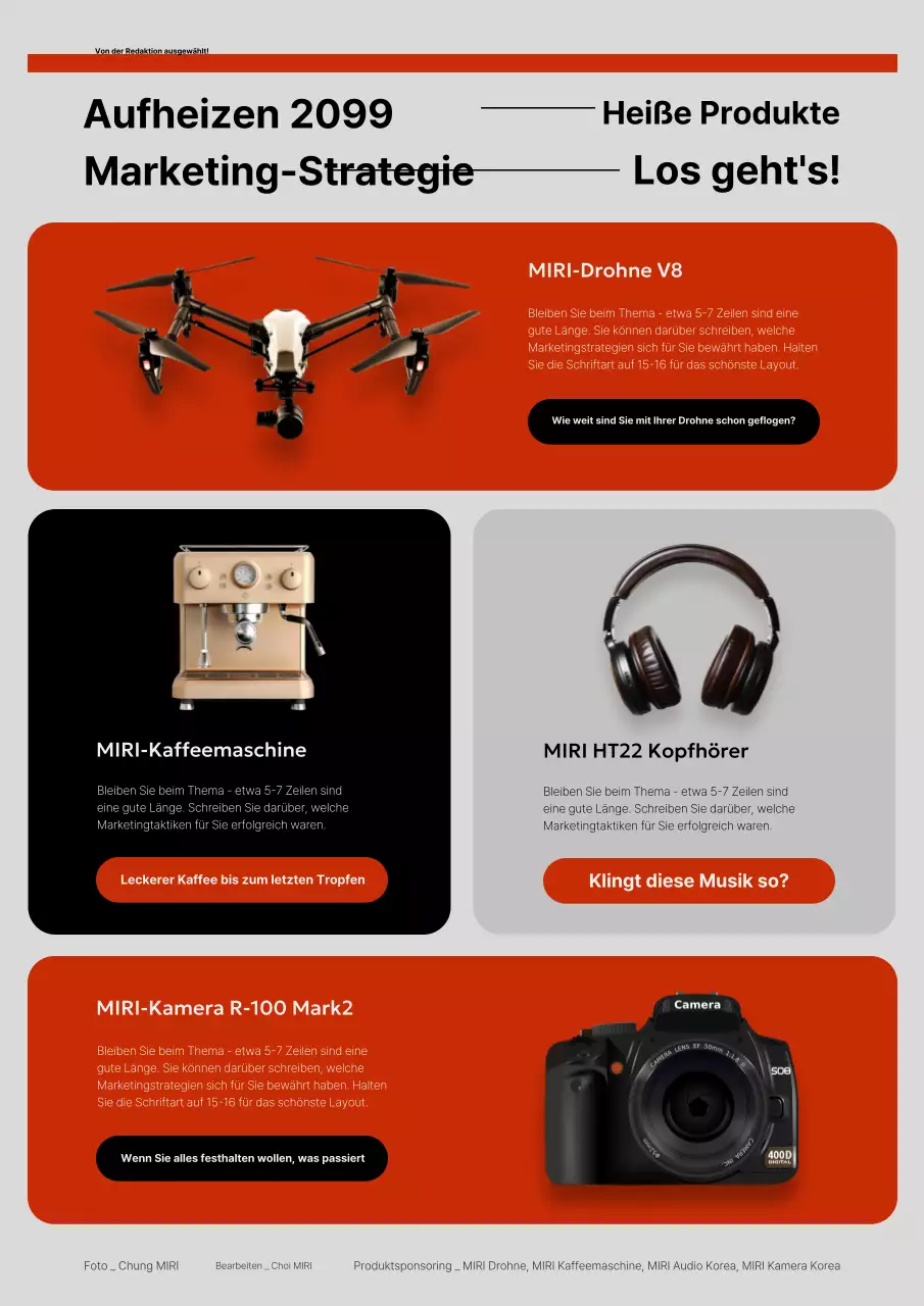 Rote und graue moderne Marketingstrategien auf den Punkt gebracht