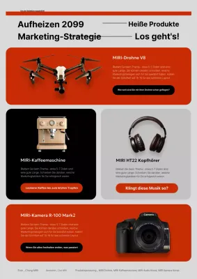 Rote und graue moderne Marketingstrategien auf den Punkt gebracht