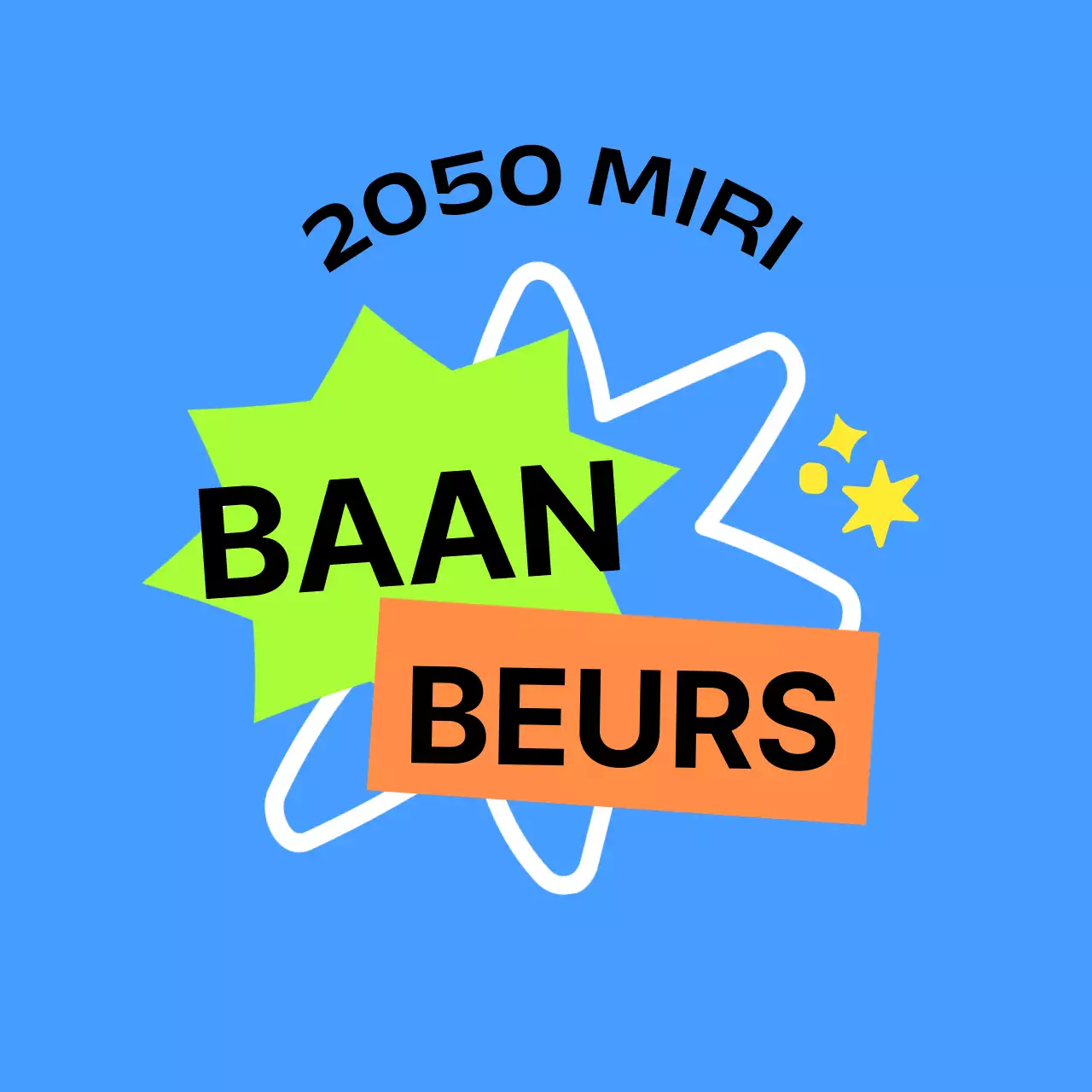 Voor bedrijfsbeurs merchandise in blauw en oranje groen