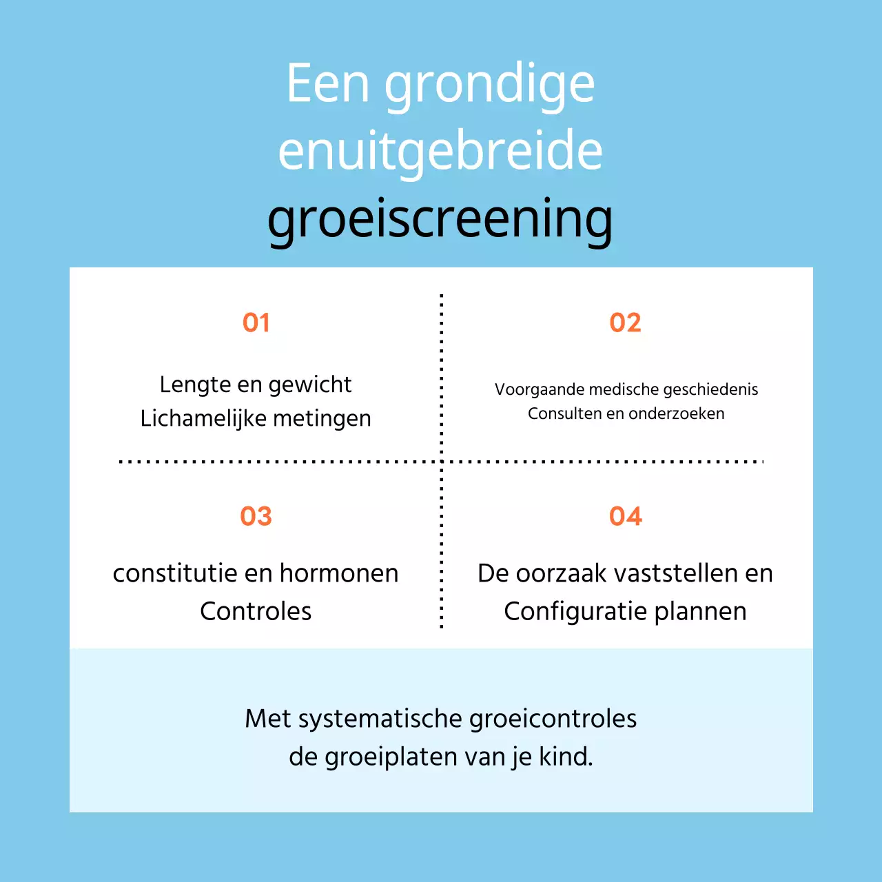 Promotie van een eenvoudige Chinese groeikliniek voor kinderen in lichtblauw en oranje