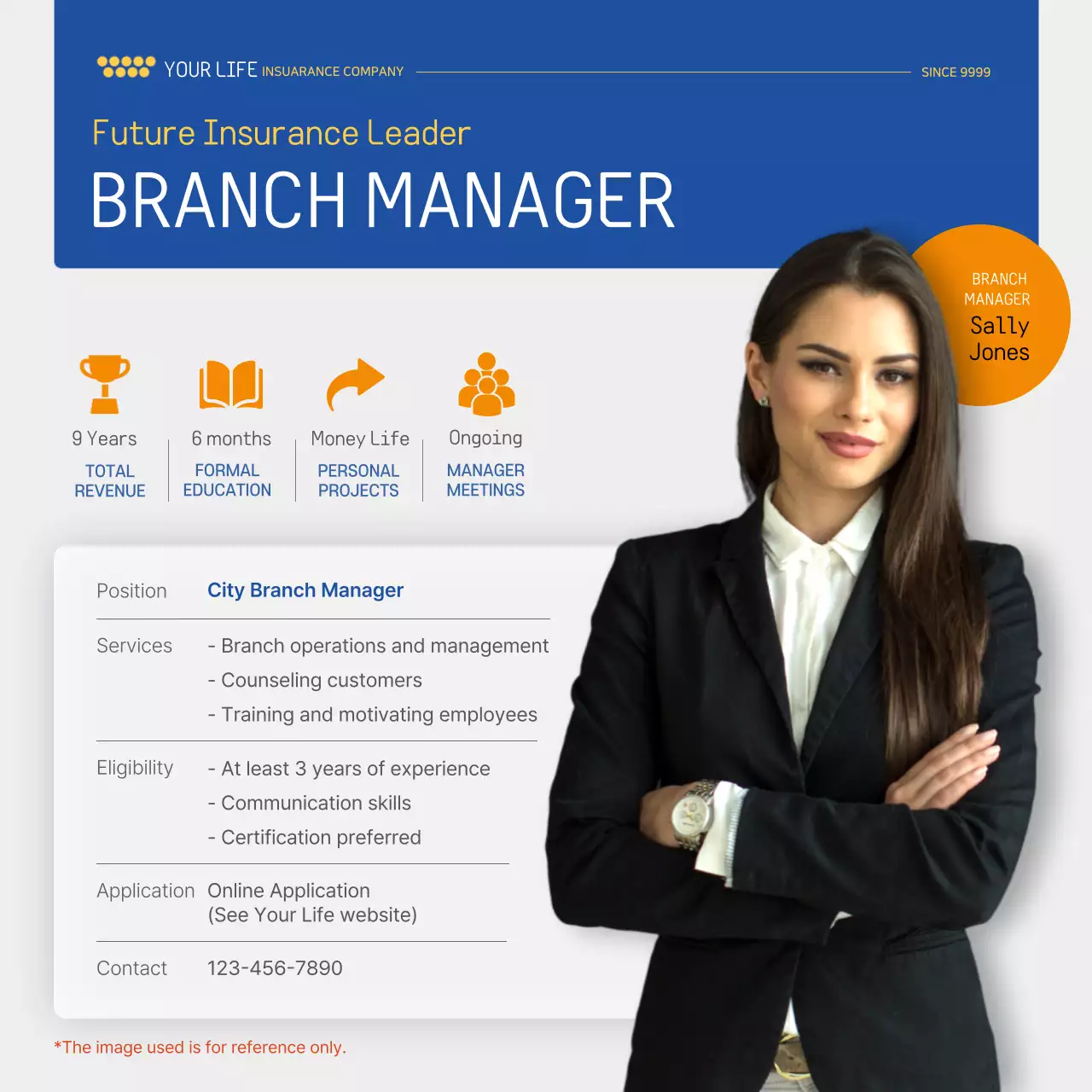 Blue Professional Job Posting Social Media Post