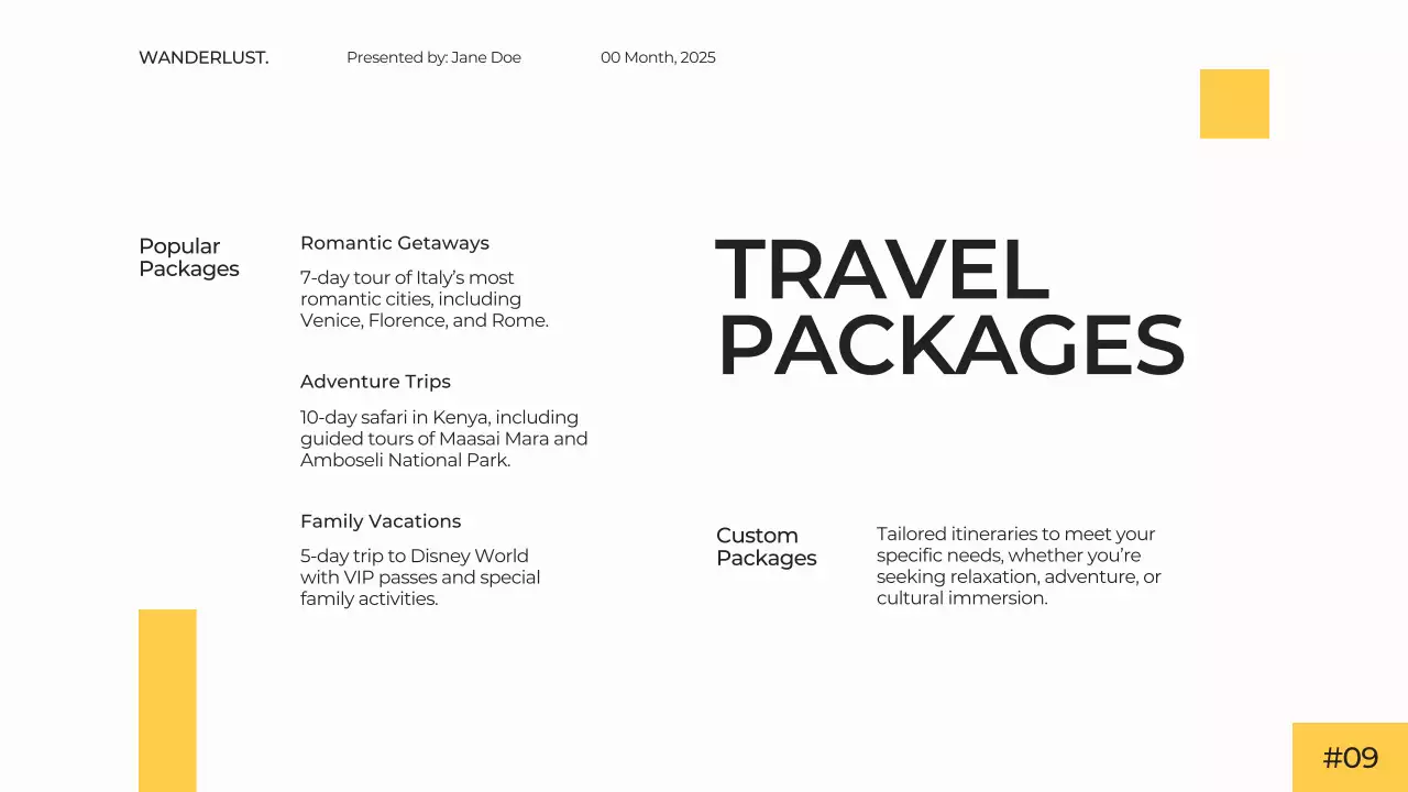 Yellow Modern Travel Presentation