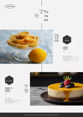 Promocionar los nuevos postres de verano en blanco y negro