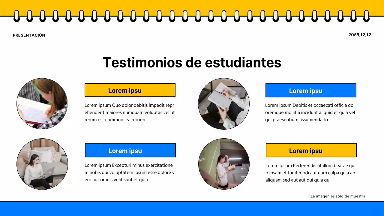 Promover un sencillo folleto escolar amarillo y azul